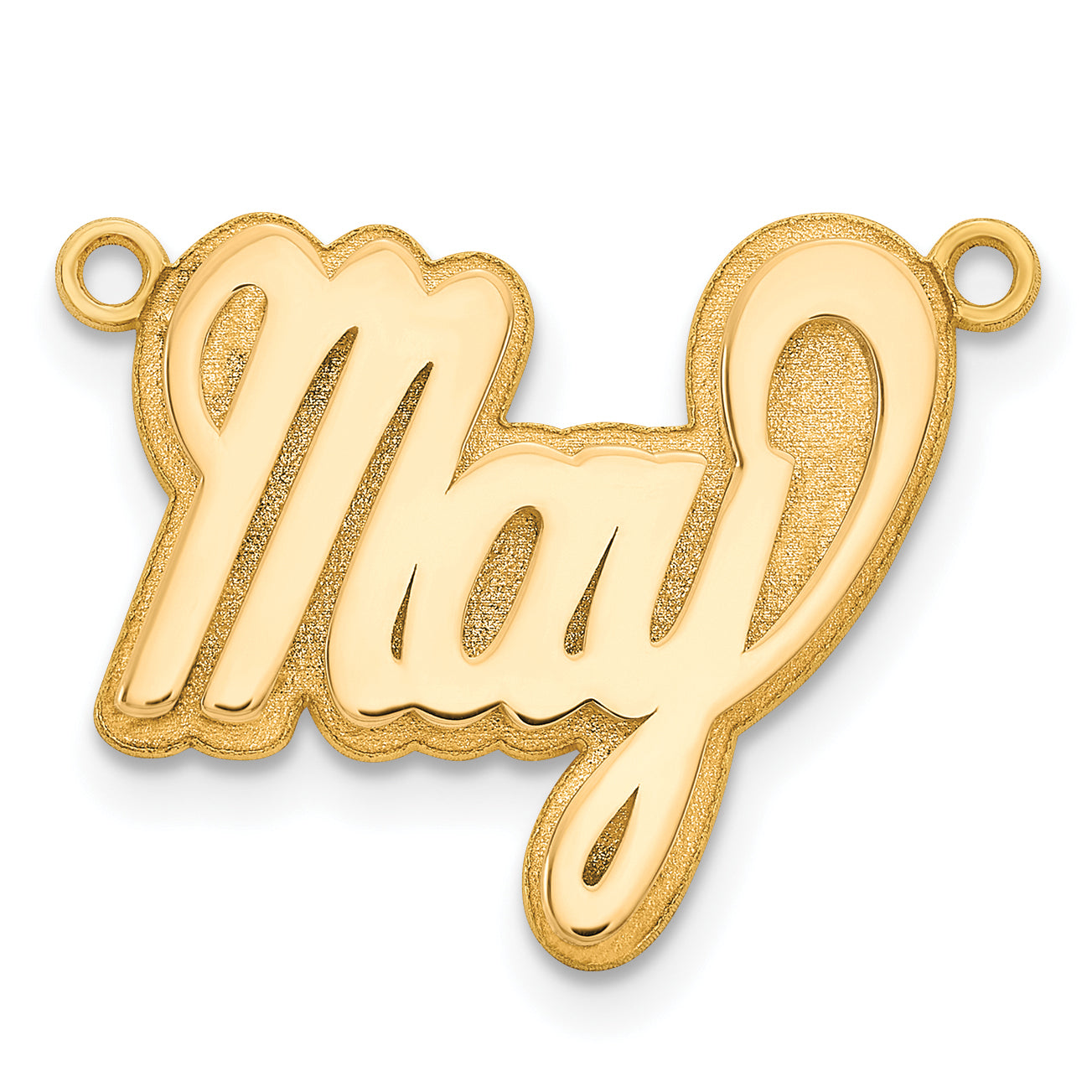 Sterling Silver Gold plated 3D Polished Name Plate