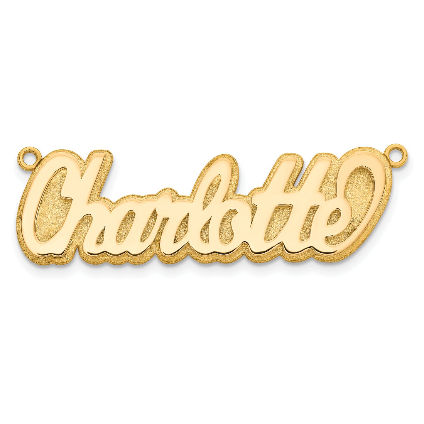 Sterling Silver Gold plated 3D Polished Name Plate