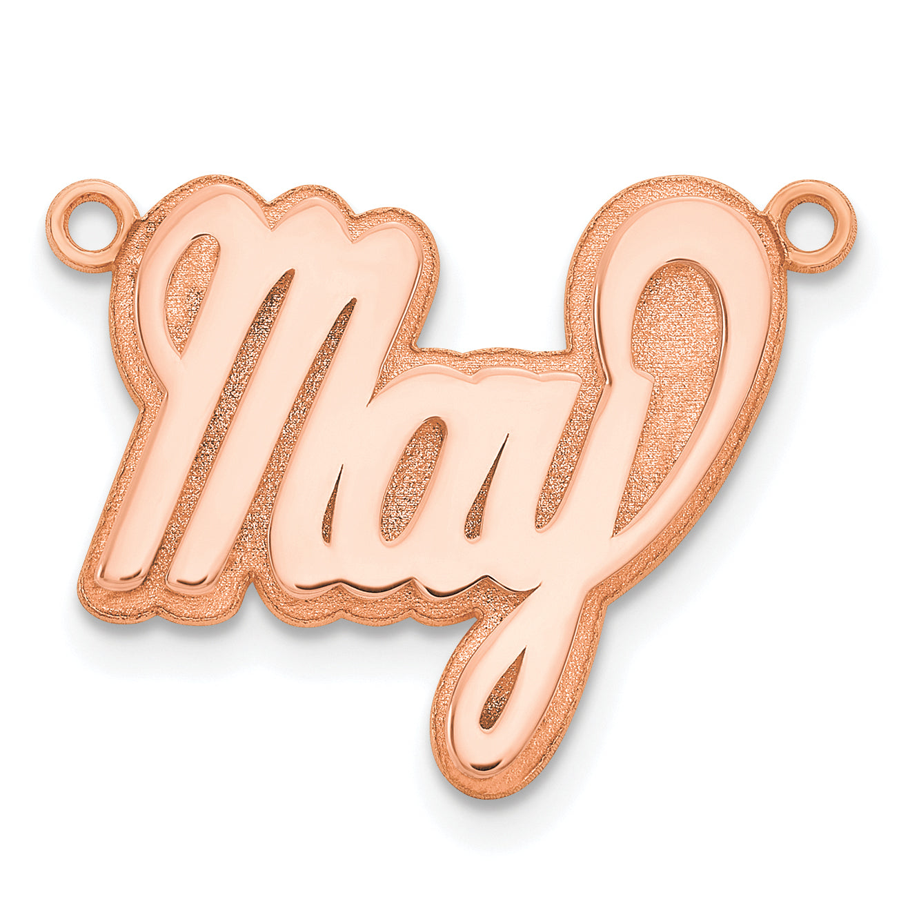 14K Rose Gold 3D Polished Name Plate