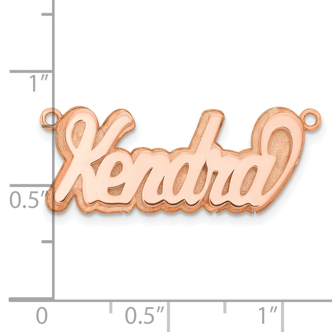 14K Rose Gold 3D Polished Name Plate