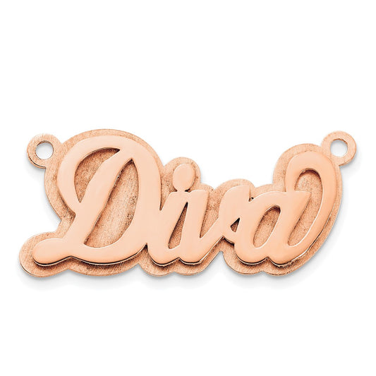 14K Rose Gold 3D Polished Name Plate