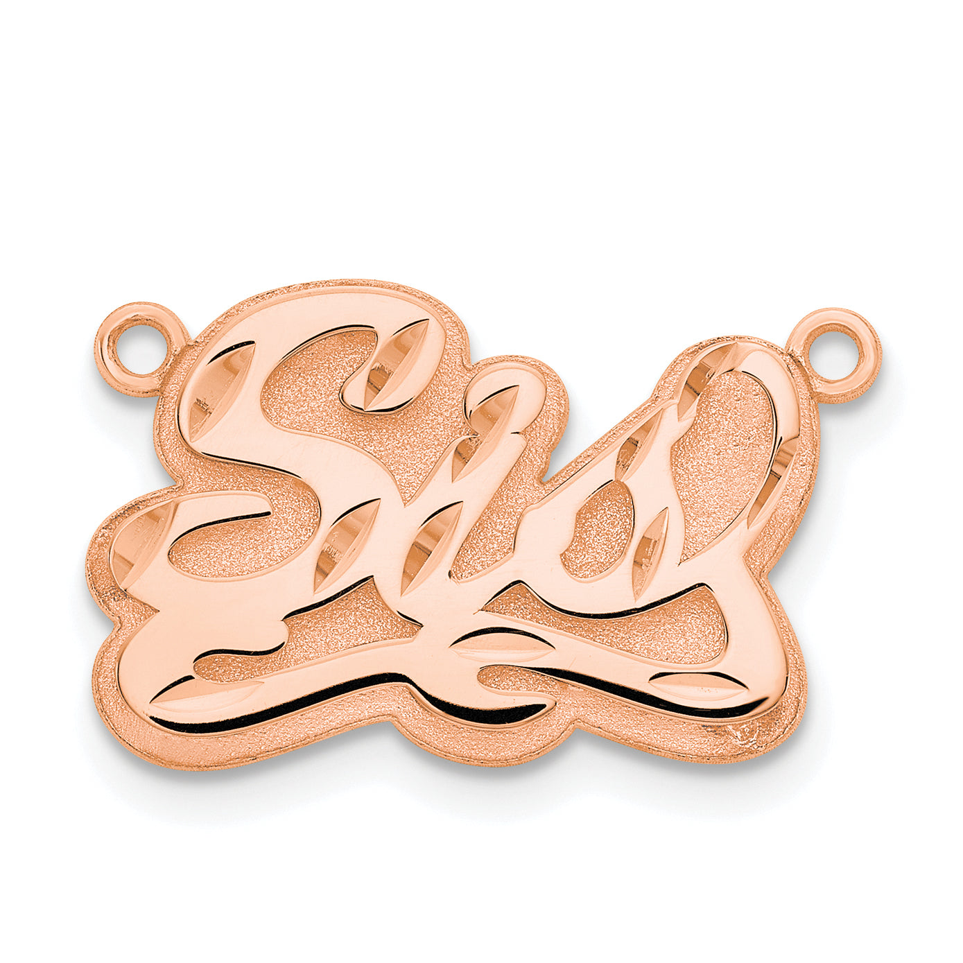 14K Rose Gold 3D Diamond-cut Name Plate