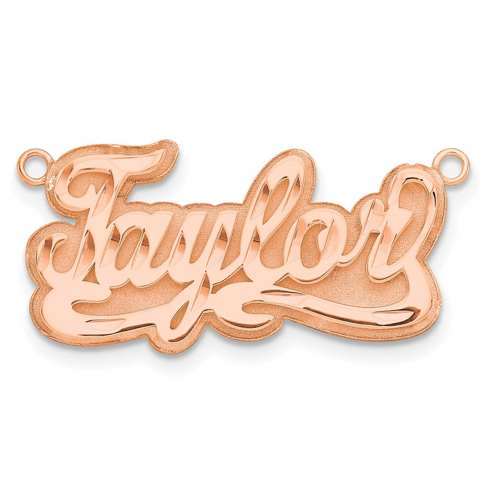 14K Rose Gold 3D Diamond-cut Name Plate
