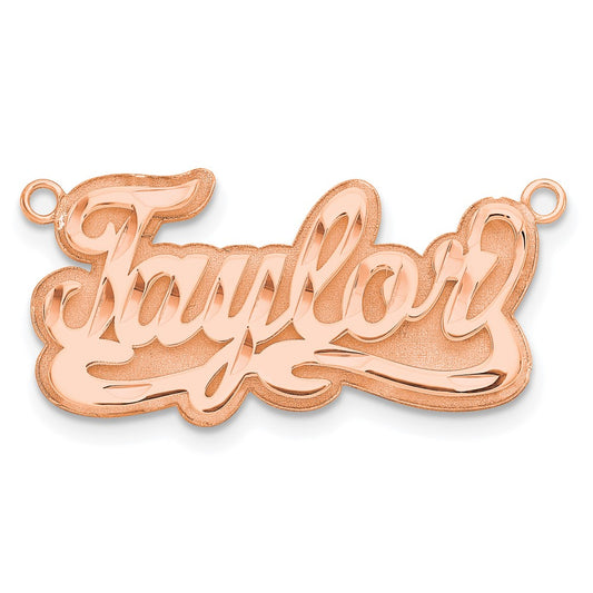 14K Rose Gold 3D Diamond-cut Name Plate