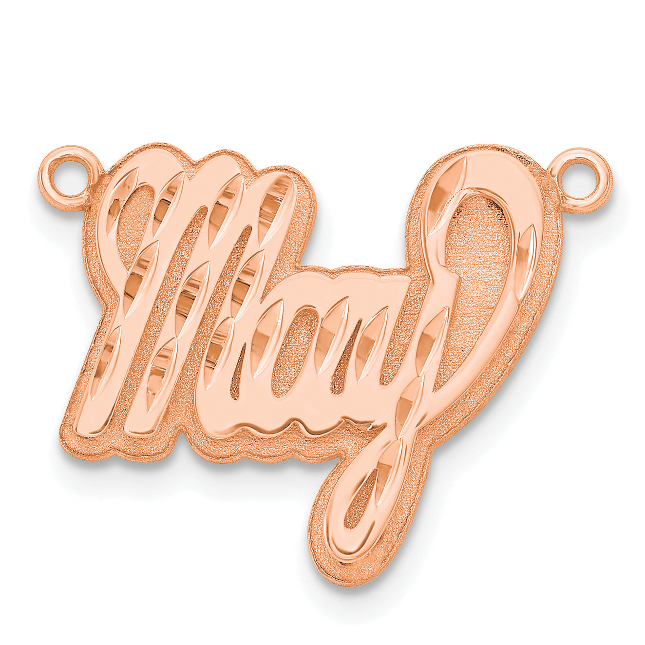 14K Rose Gold 3D Diamond-cut Name Plate