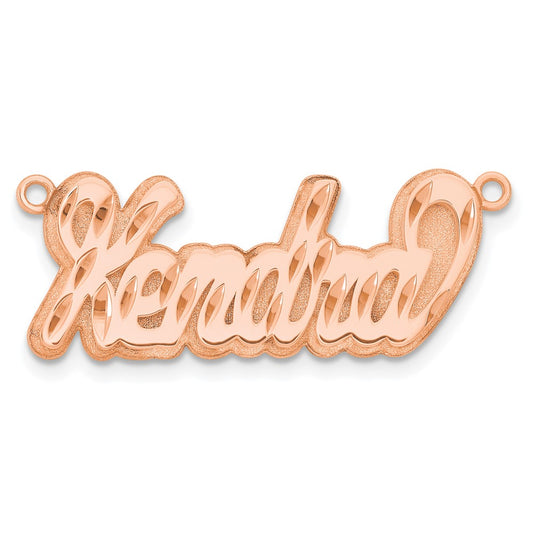 14K Rose Gold 3D Diamond-cut Name Plate