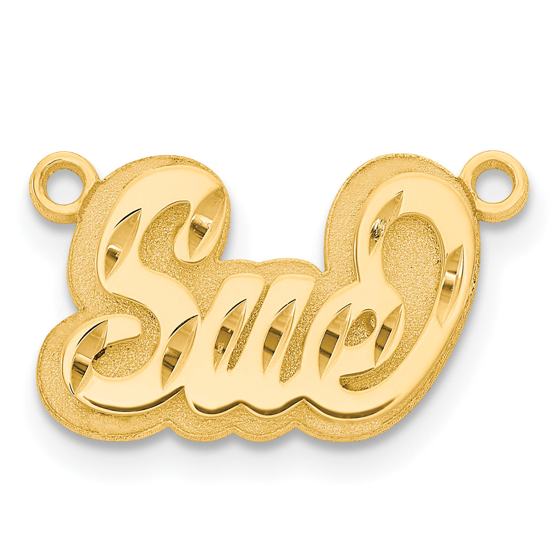Sterling Silver Gold plated 3D Diamond-cut Name Plate