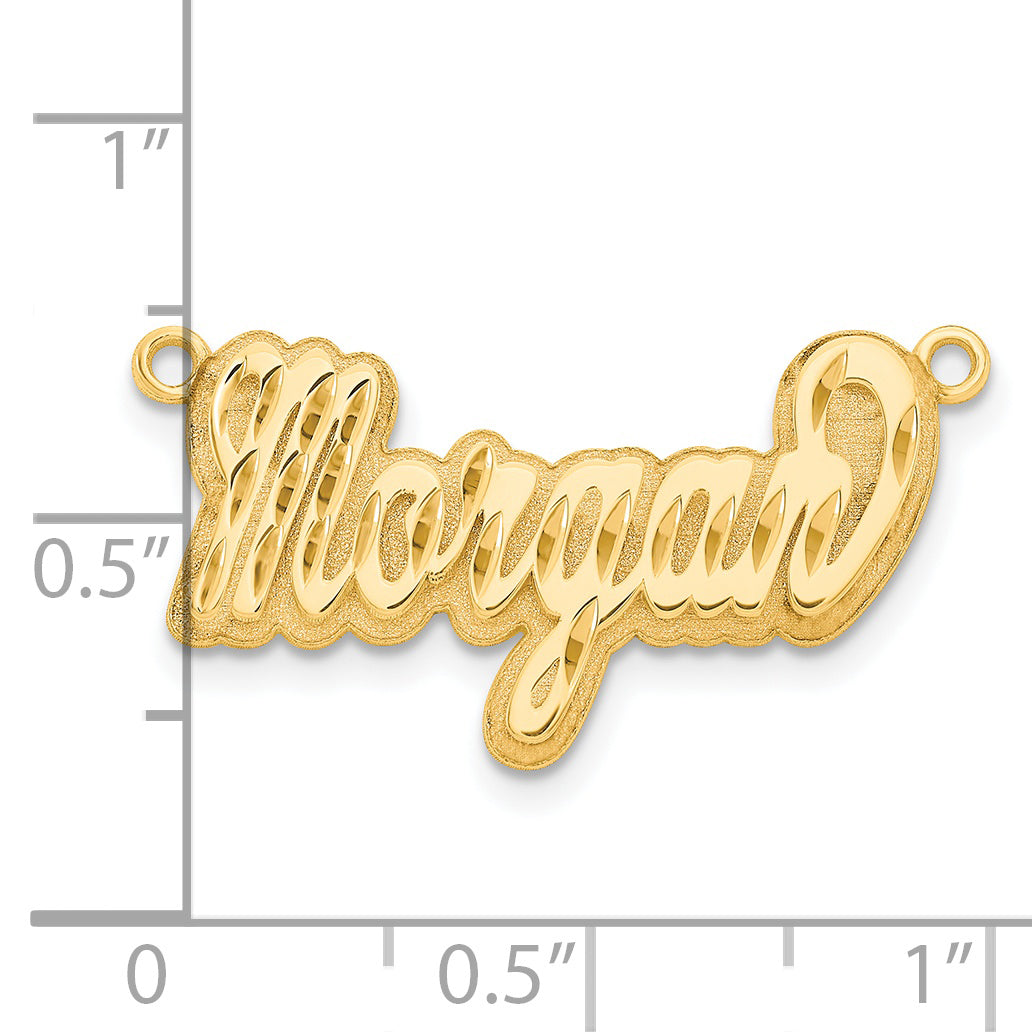 Sterling Silver Gold plated 3D Diamond-cut Name Plate