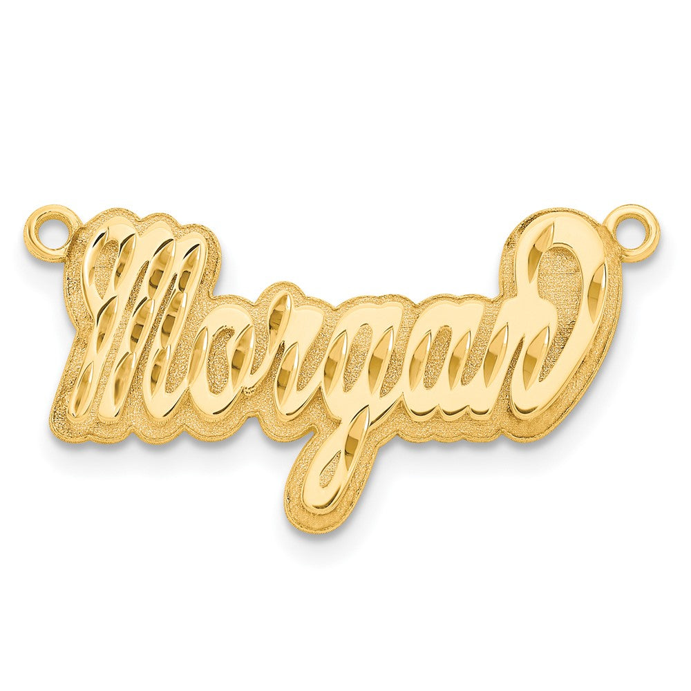 Sterling Silver Gold plated 3D Diamond-cut Name Plate