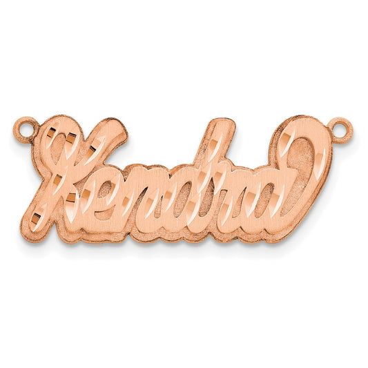 14K Rose Gold 3D Satin Diamond-cut Name Plate