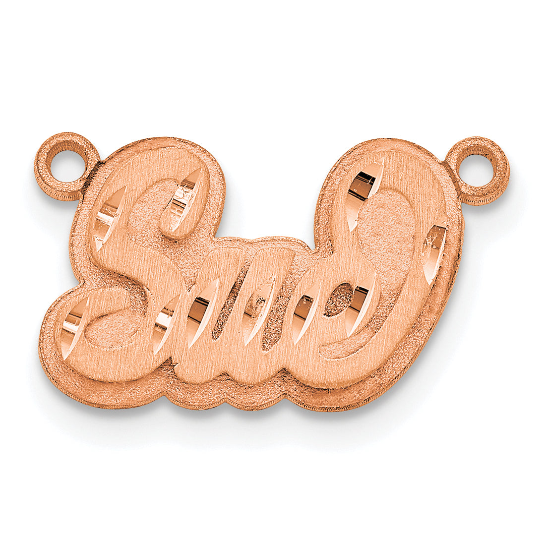 14K Rose Gold 3D Satin Diamond-cut Name Plate