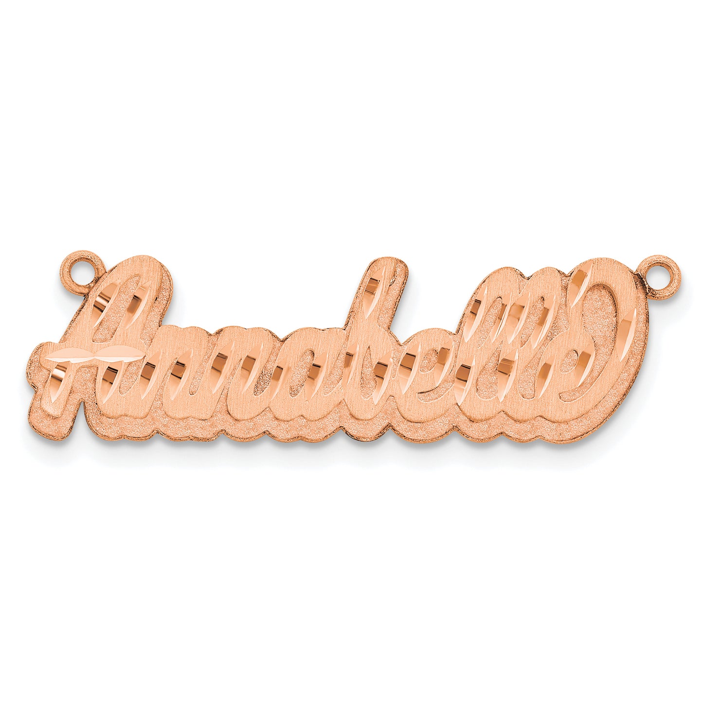 14K Rose Gold 3D Satin Diamond-cut Name Plate