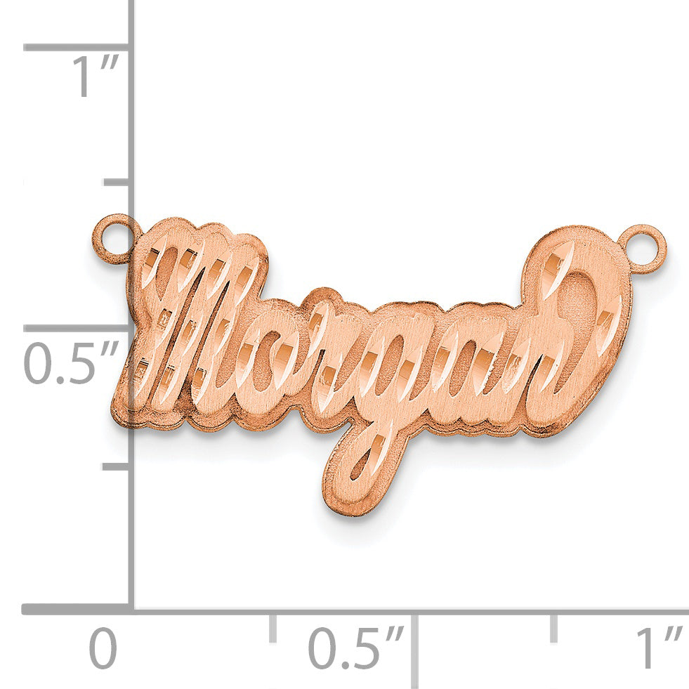 14K Rose Gold 3D Satin Diamond-cut Name Plate