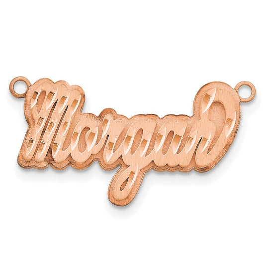 14K Rose Gold 3D Satin Diamond-cut Name Plate