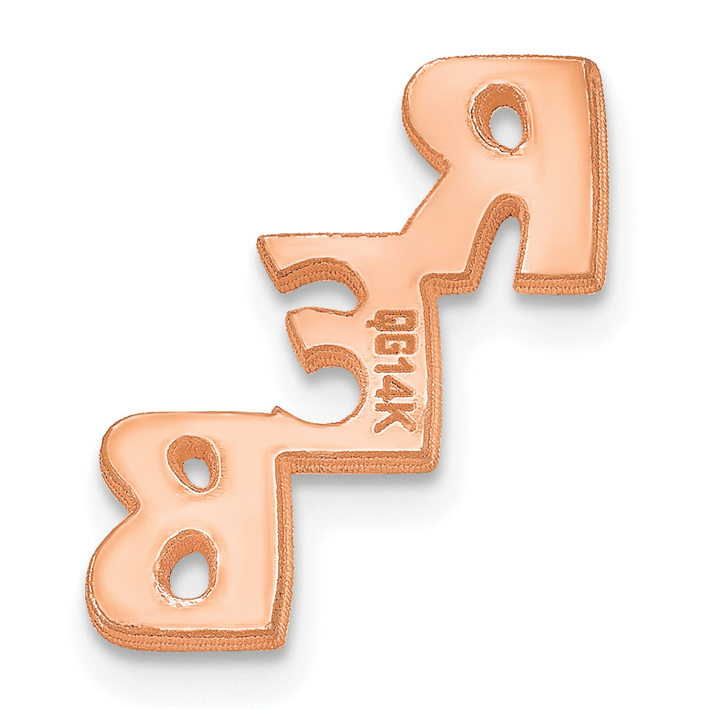 14K Rose Gold Polished Cut Out Tie Tac