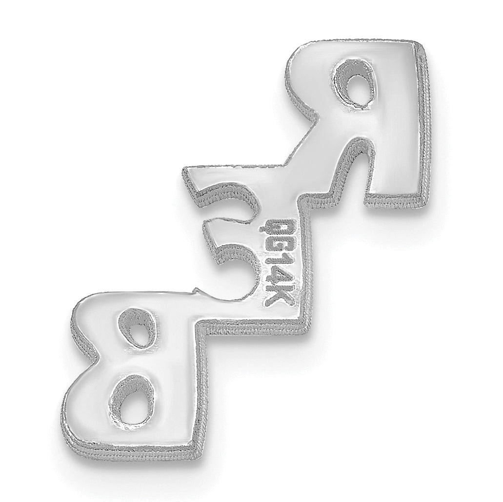 14K White Gold Polished Cut Out Tie Tac