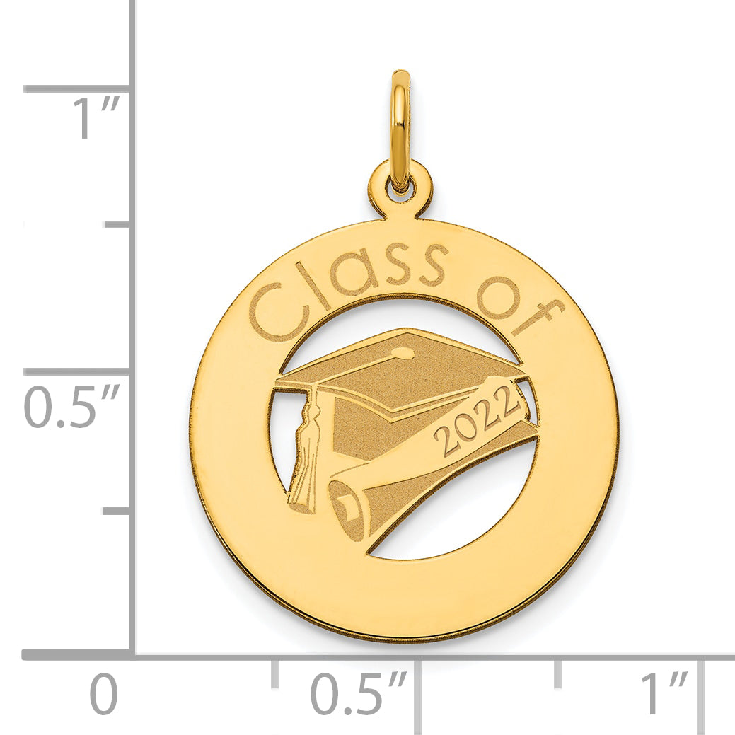 Sterling Silver Gold Plated Personalized Graduation Charm