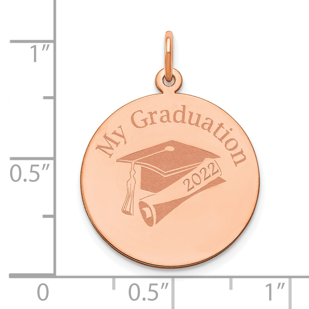 Rose Gold Plated Sterling Silver Personalized Graduation Charm