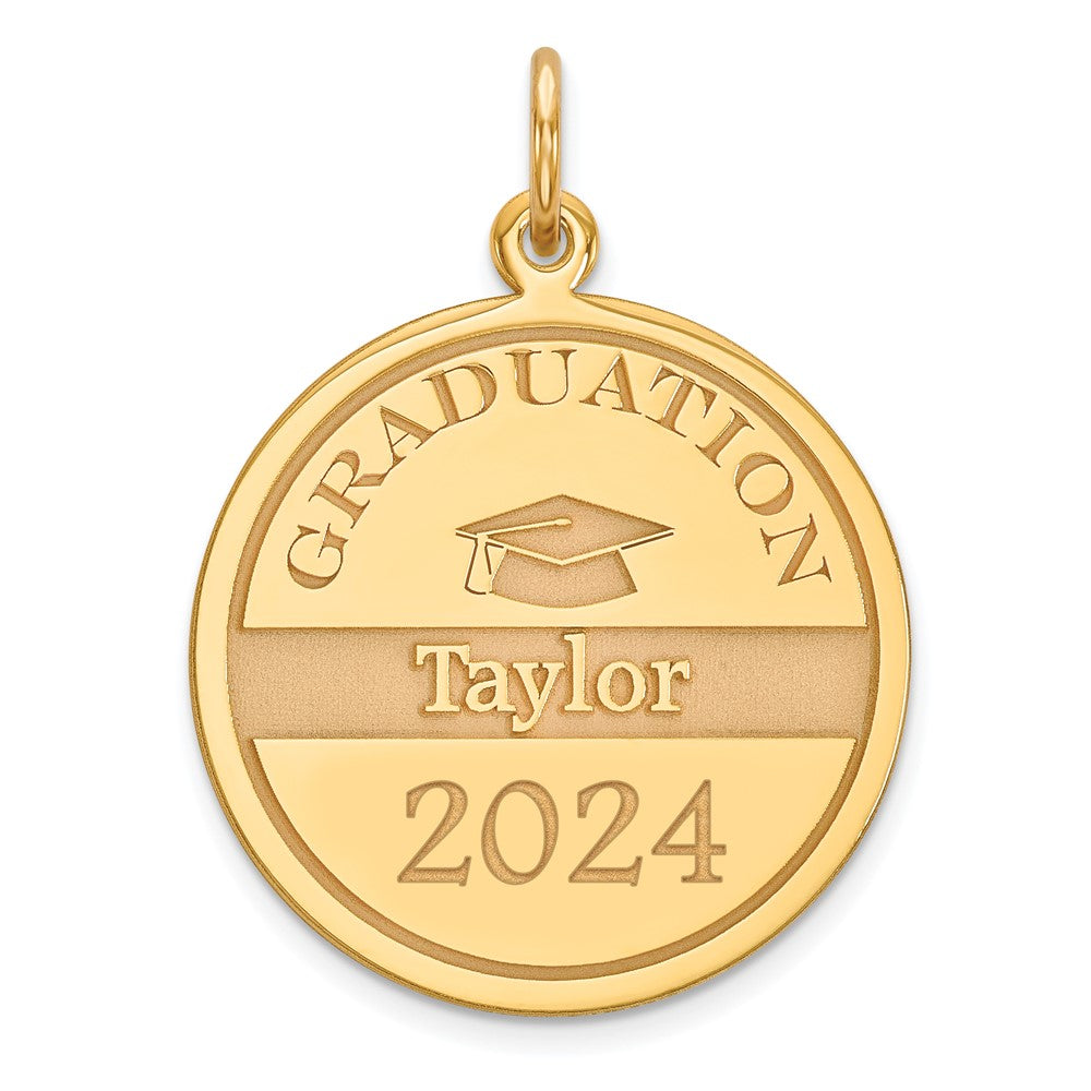 Sterling Silver Gold Plated Personalized Graduation Charm