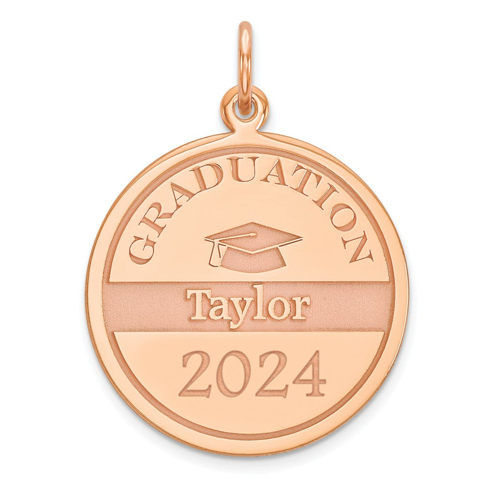 Rose Gold Plated Sterling Silver Personalized Graduation Charm