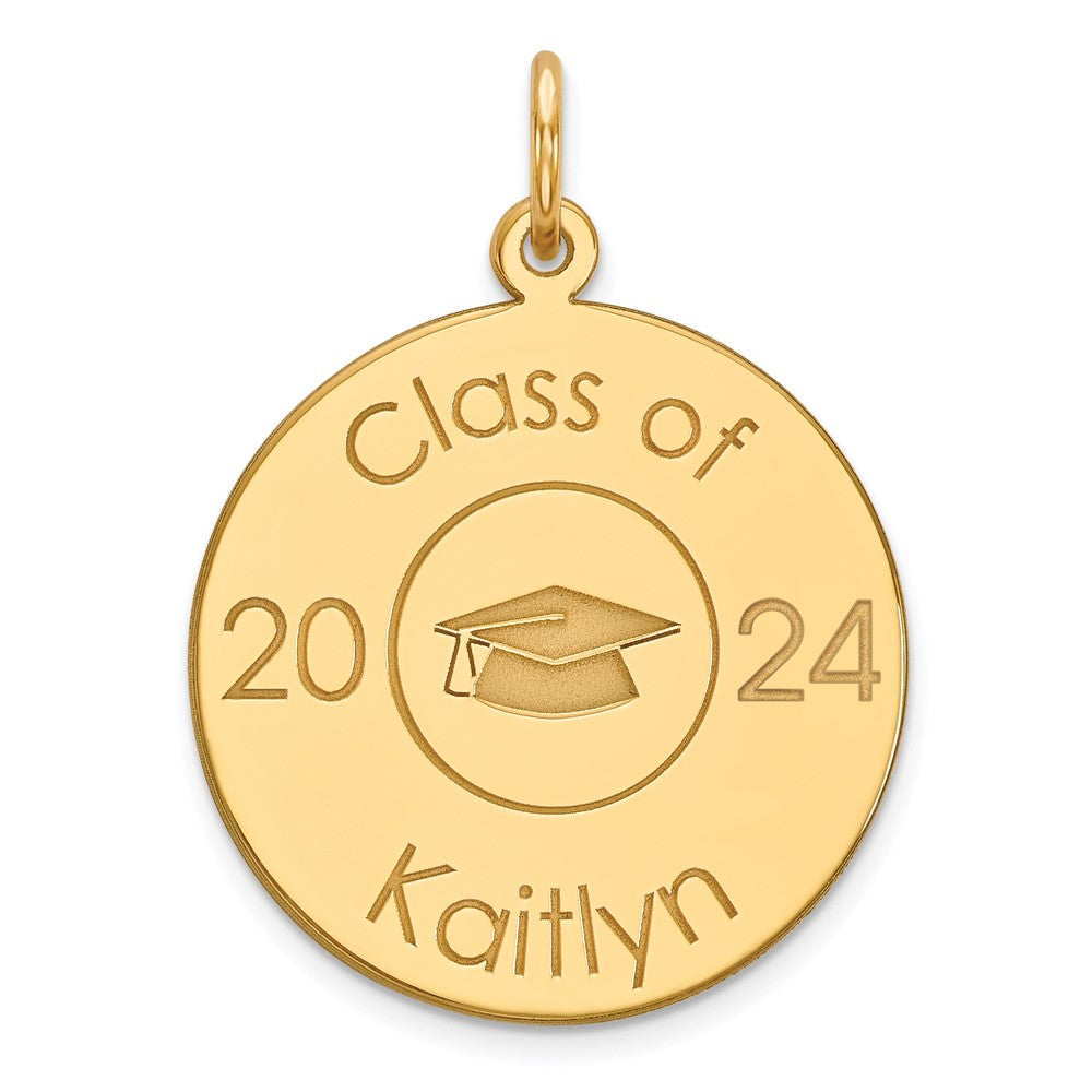 Sterling Silver Gold Plated Personalized Graduation Charm