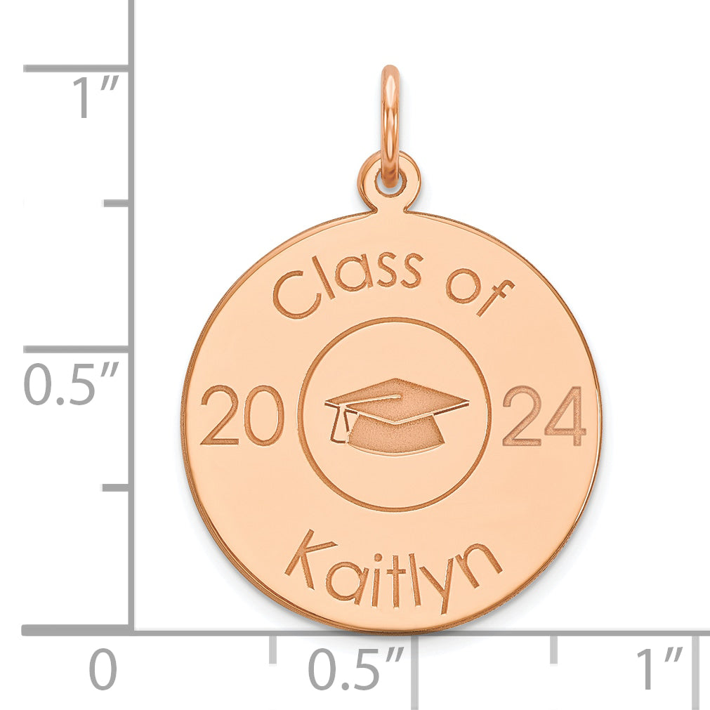 Rose Gold Plated Sterling Silver Personalized Graduation Charm