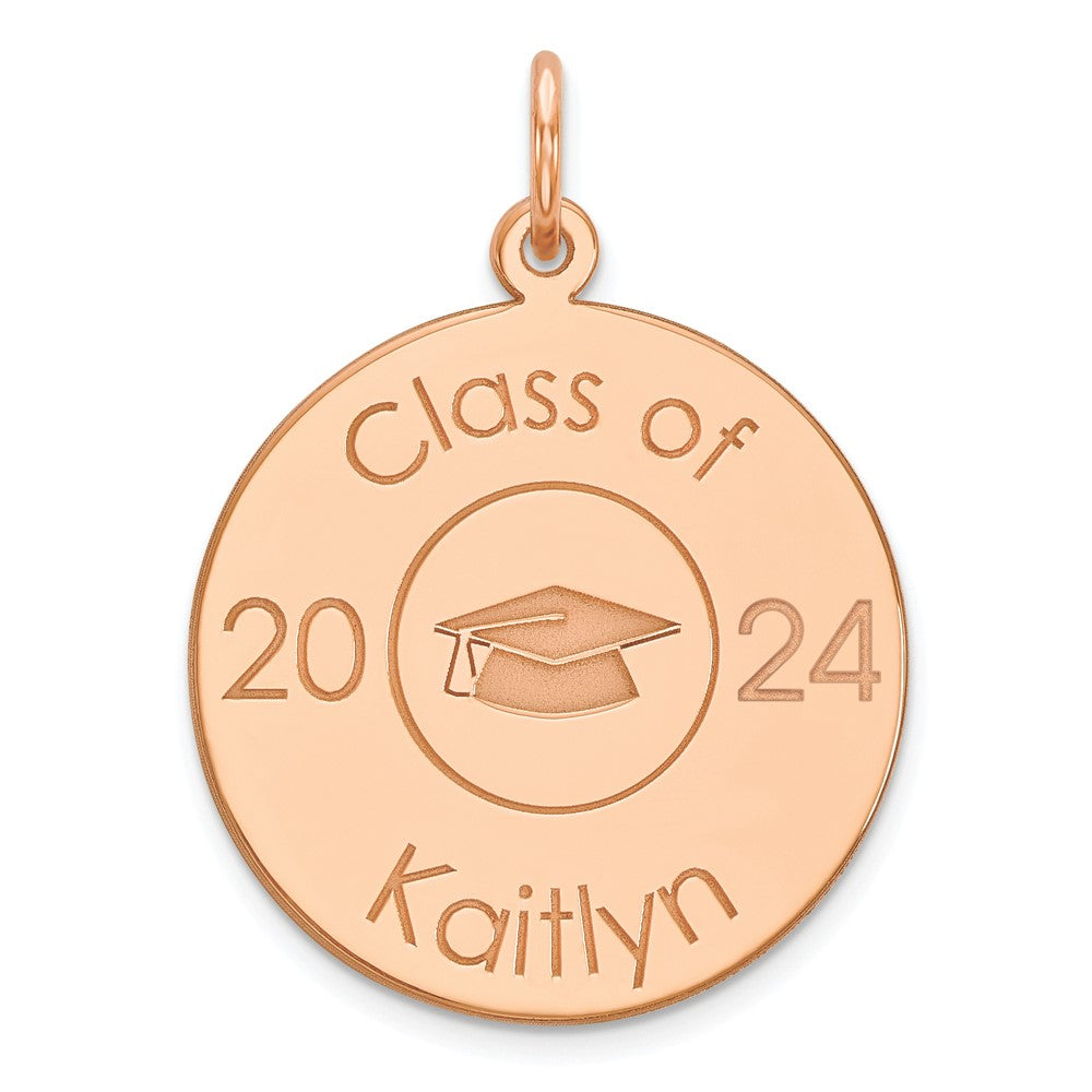 Rose Gold Plated Sterling Silver Personalized Graduation Charm