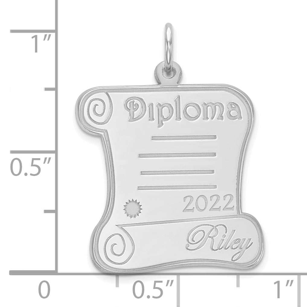 Sterling Silver Personalized DIPLOMA Charm