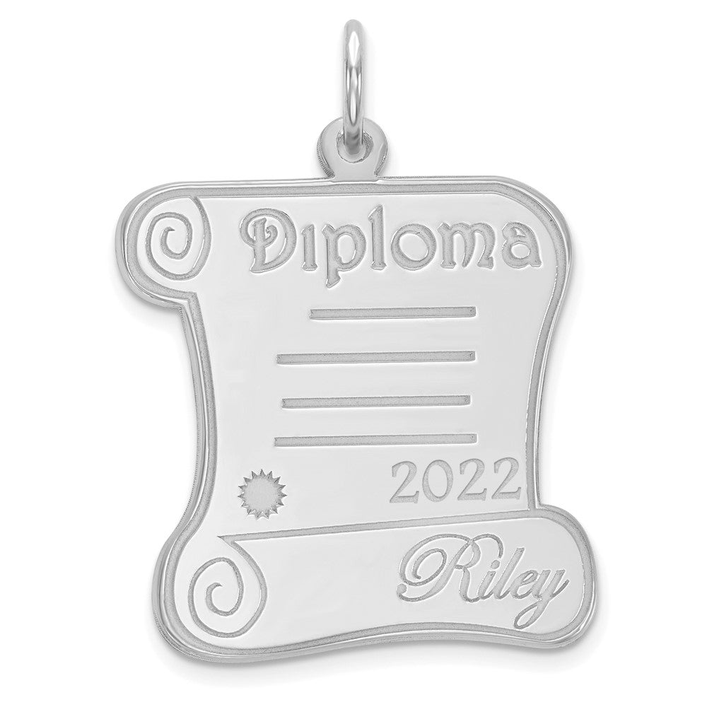Sterling Silver Personalized DIPLOMA Charm