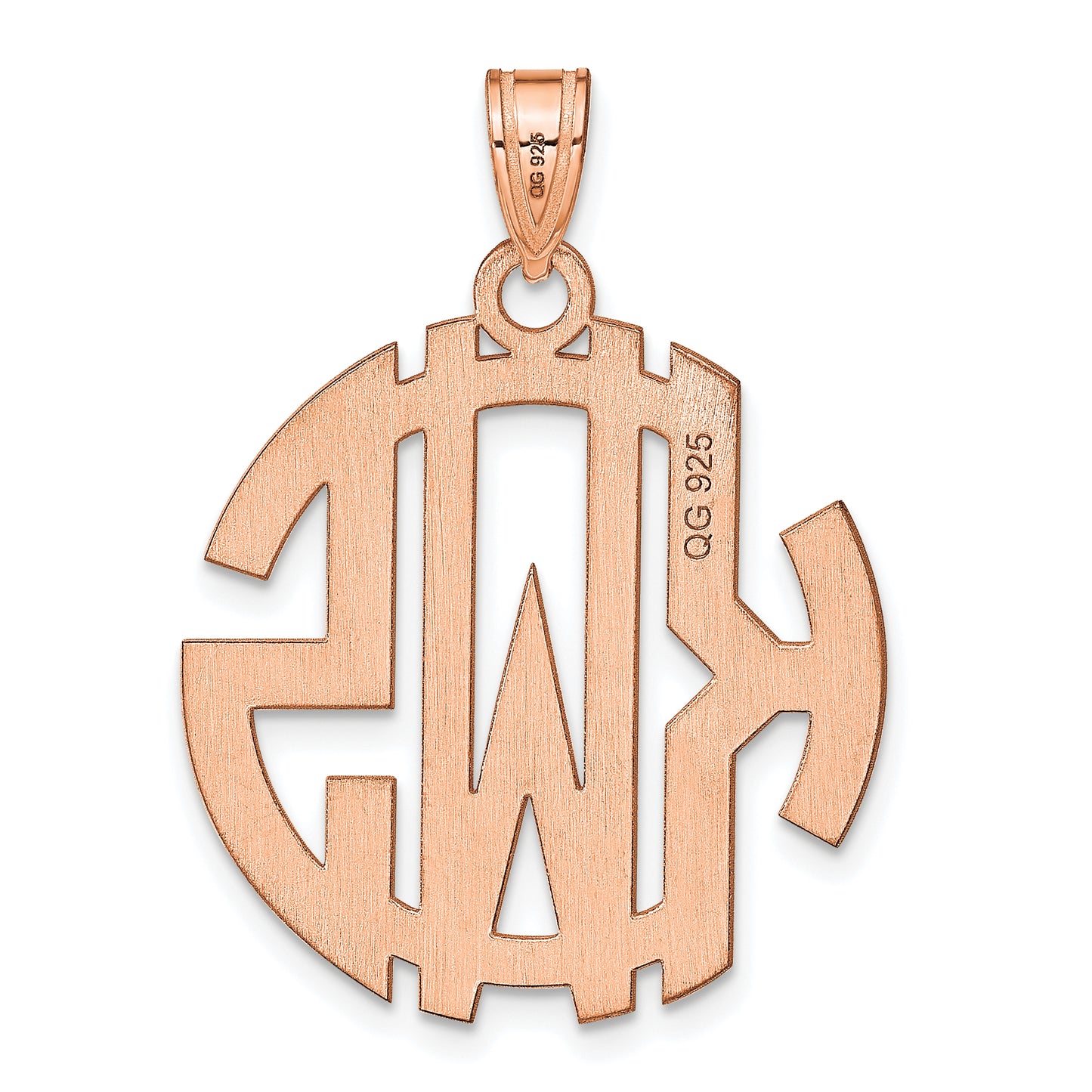 14K Rose Gold Polished Circle Monogram Pendant