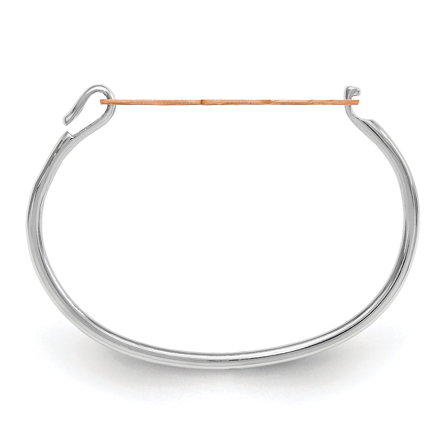 Sterling Silver Rose Gold plated Polished Monogram Plate with Sterling Silver Bangle