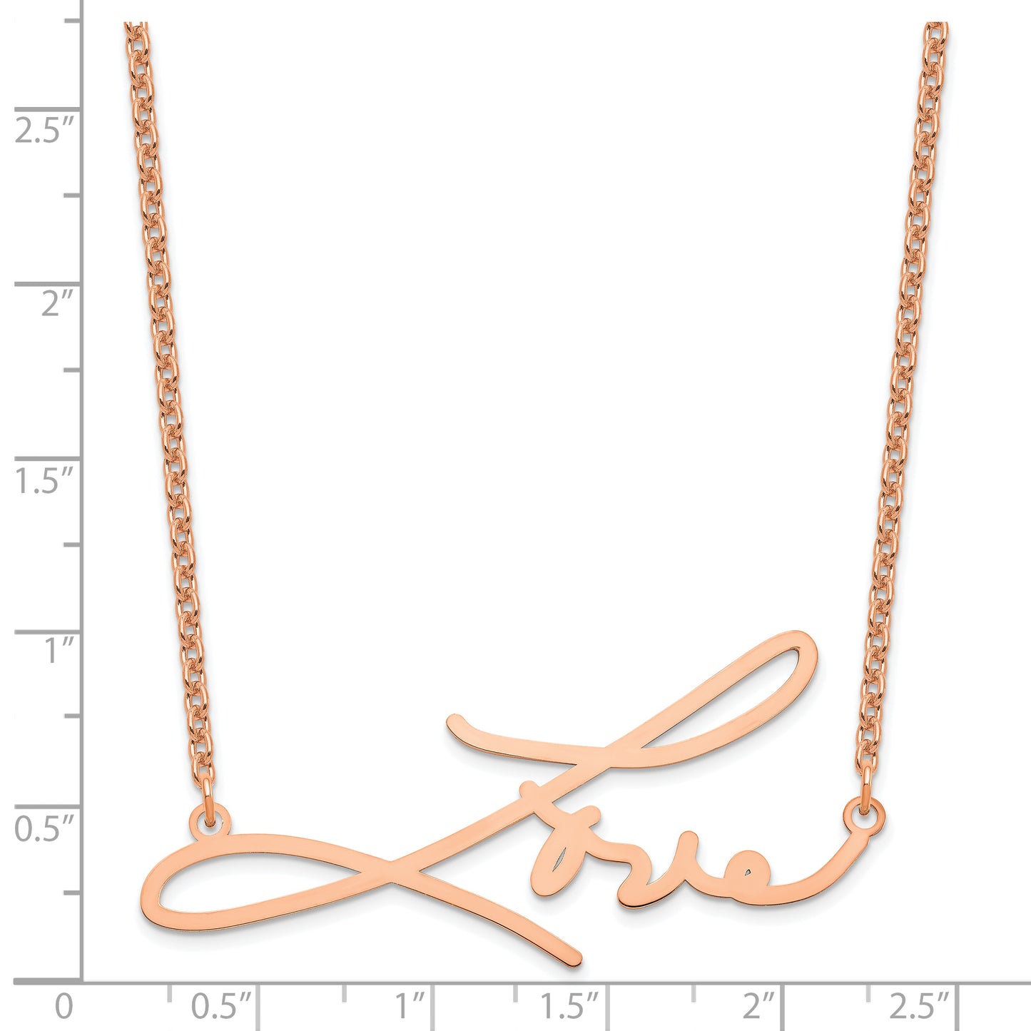 Sterling Silver Rose Gold plated Signature Necklace