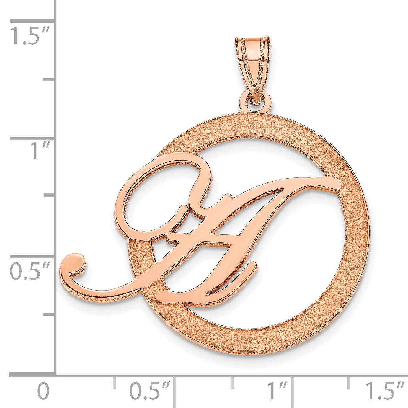 Sterling Silver Rose Gold plated Etched Initial in a Circle Pendant