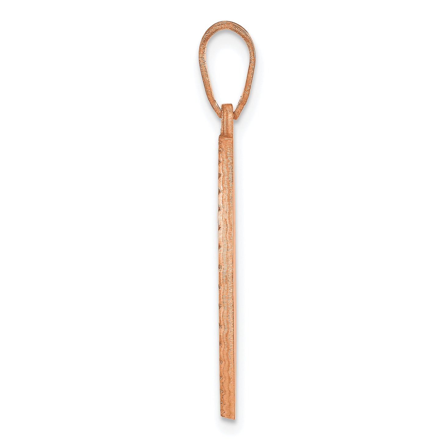 Sterling Silver Rose Gold plated Brushed with Beaded Border Monogram Pendant