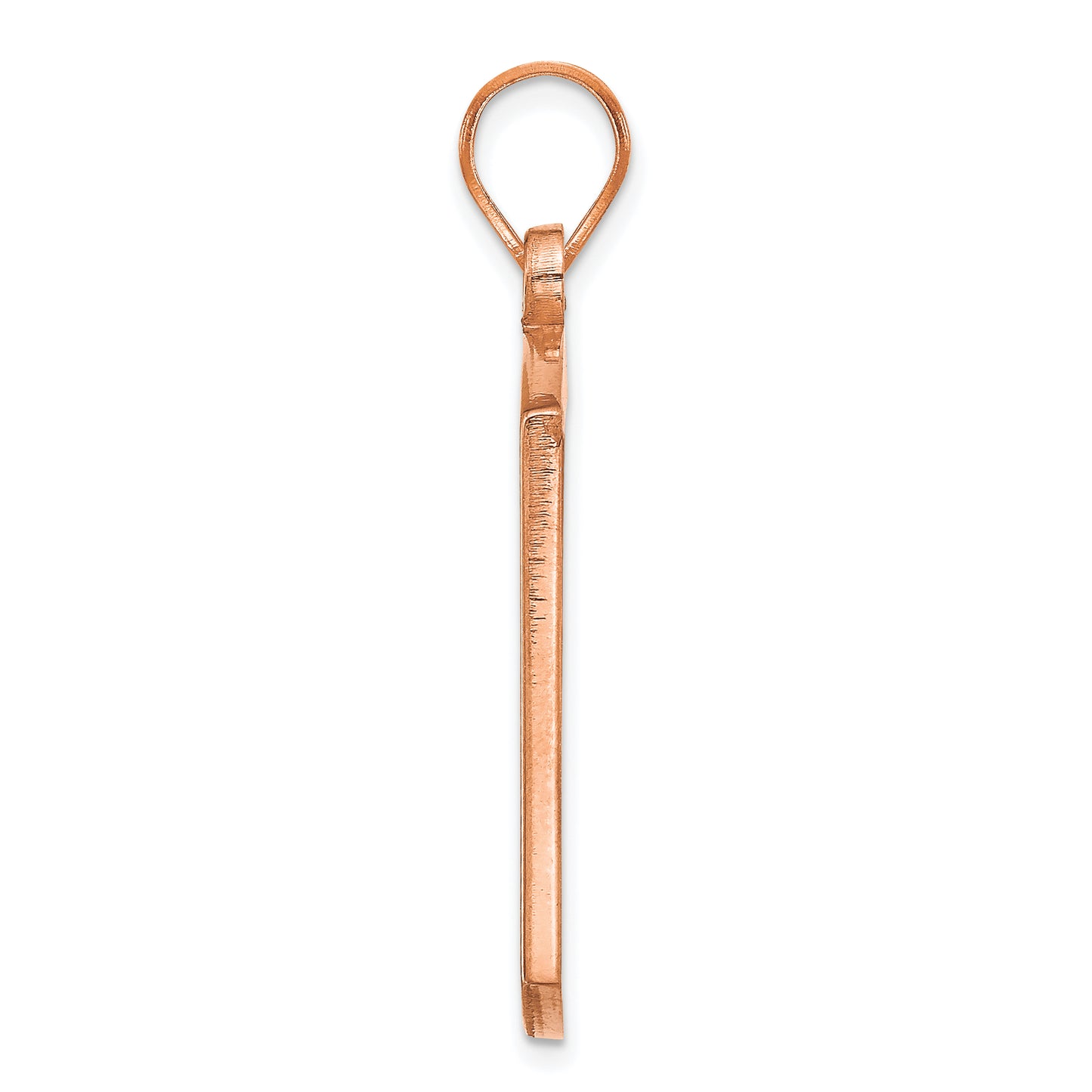 Sterling Silver Rose Gold plated Brushed Monogram Pendant