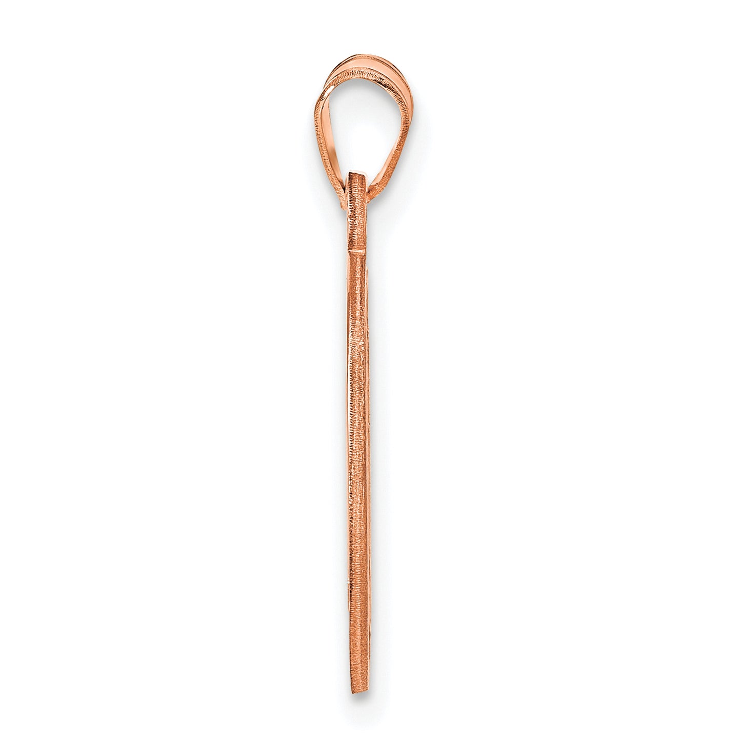 Sterling Silver Rose Gold plated Polished Small Circle Monogram Pendant