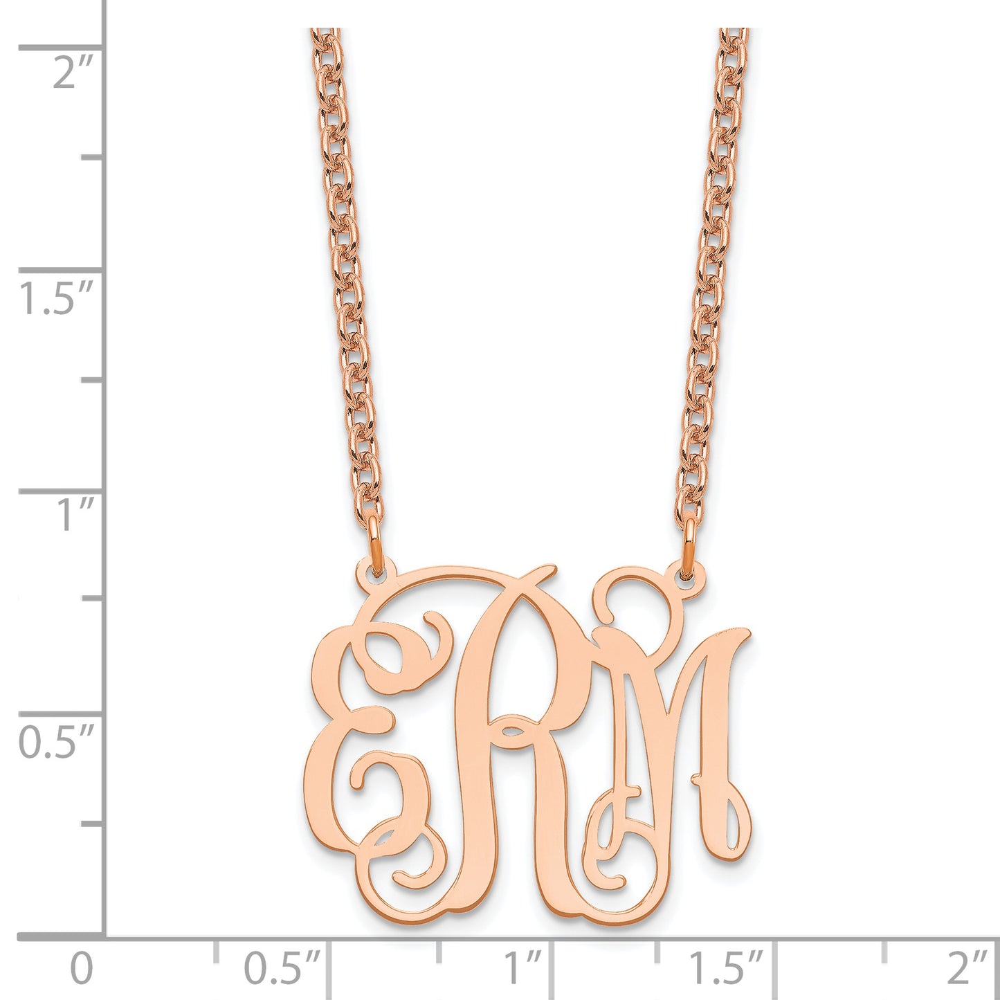 Sterling Silver Rose Gold plated Monogram Necklace