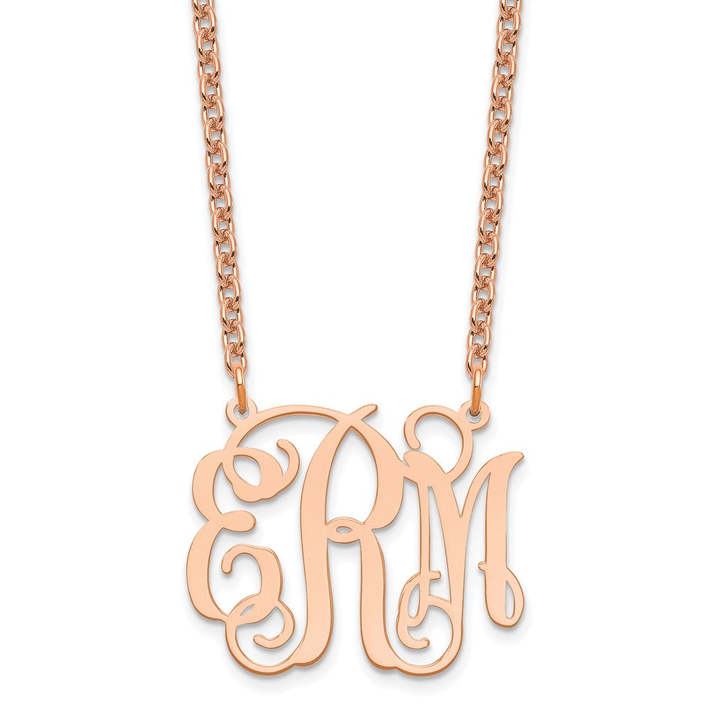 Sterling Silver Rose Gold plated Monogram Necklace