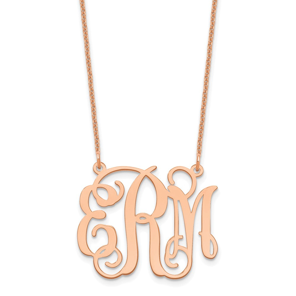 14K Rose Gold Monogram Necklace