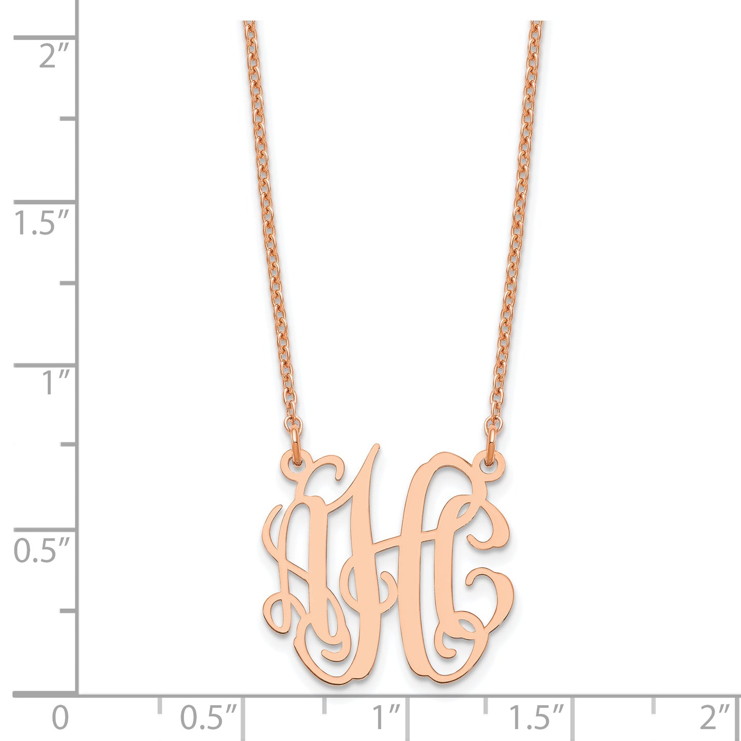 Sterling Silver Rose Gold plated Extra Small Monogram Necklace