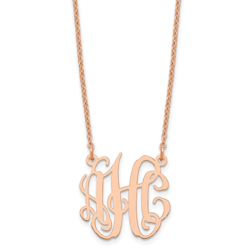 Sterling Silver Rose Gold plated Extra Small Monogram Necklace