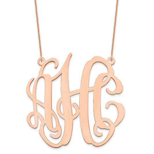14K Rose Gold Extra Large Monogram Necklace