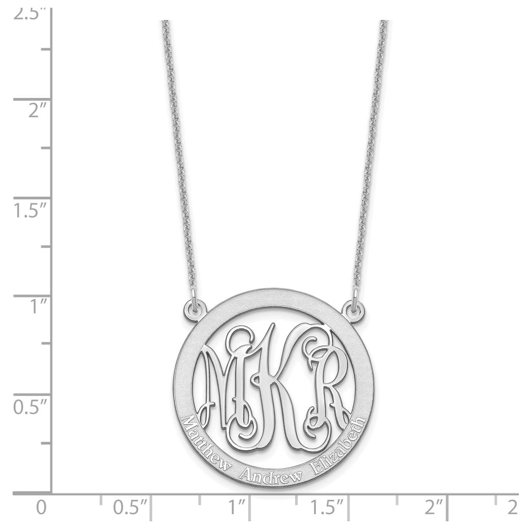 14K Yellow Or White Or Rose Gold Small Family Monogram Necklace – Elegant Jewelry Gift for Birthday, Anniversary, Engagement, Wedding