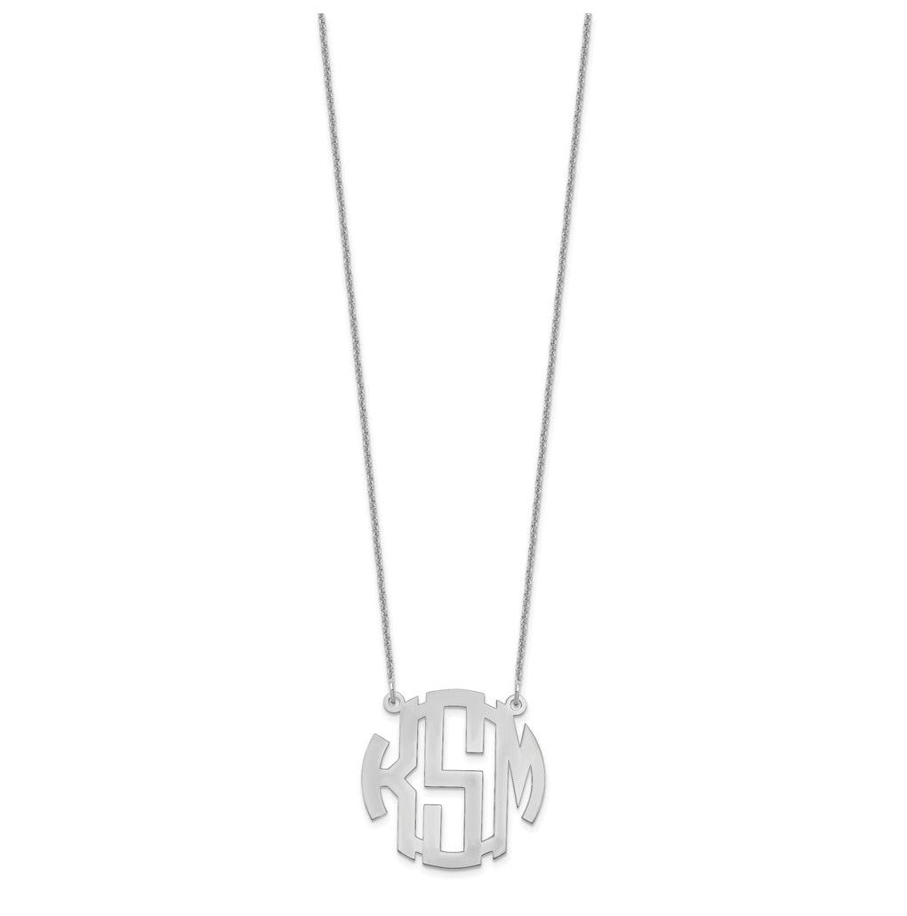 14K Yellow Or White Or Rose Gold Small Round Monogram Necklace – Elegant Jewelry Gift for Birthday, Anniversary, Engagement, Wedding