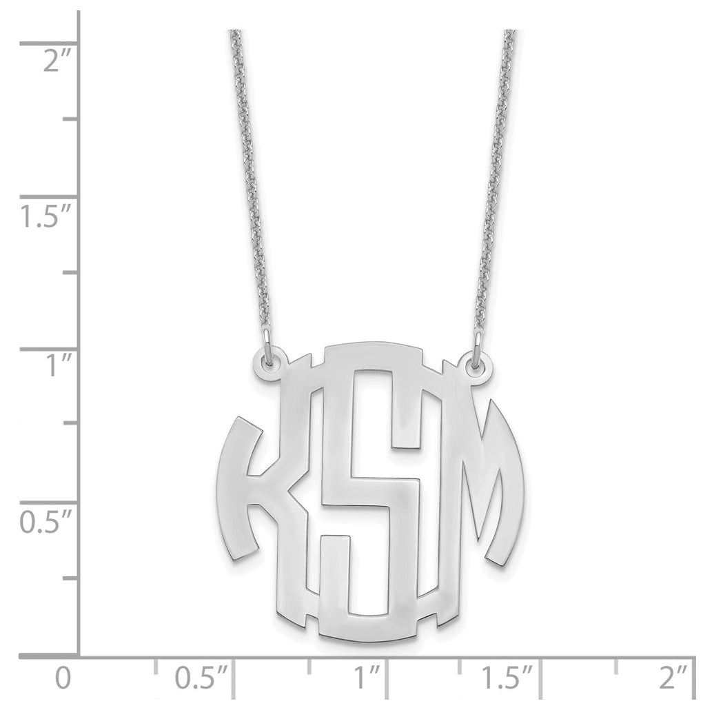 10k Yellow Or White Gold Small Round Monogram Necklace – Elegant Jewelry Gift for Birthday, Anniversary, Engagement, Wedding