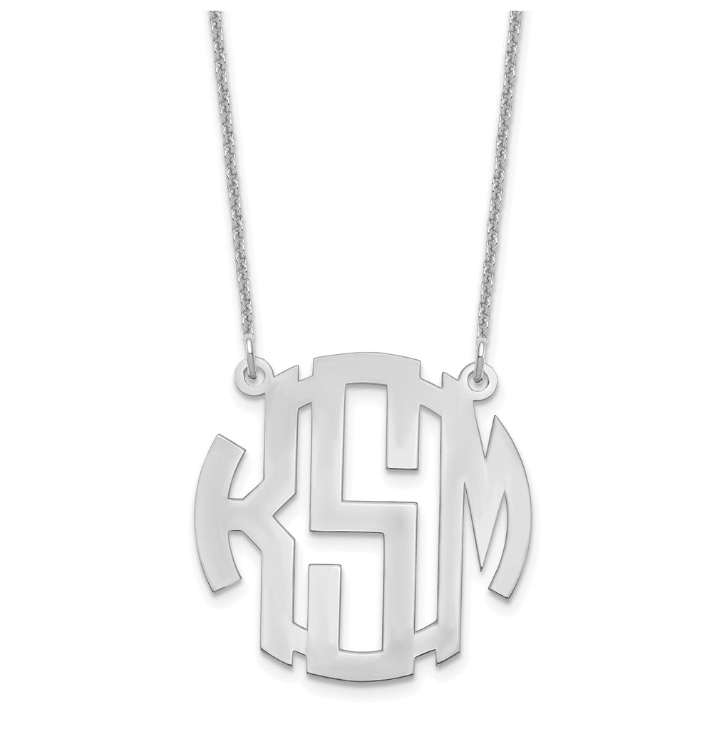 10k Yellow Or White Gold Small Round Monogram Necklace – Elegant Jewelry Gift for Birthday, Anniversary, Engagement, Wedding