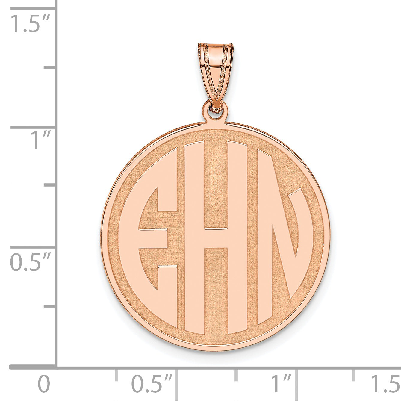 Sterling Silver Rose Gold plated Block Letter Circle Pendant