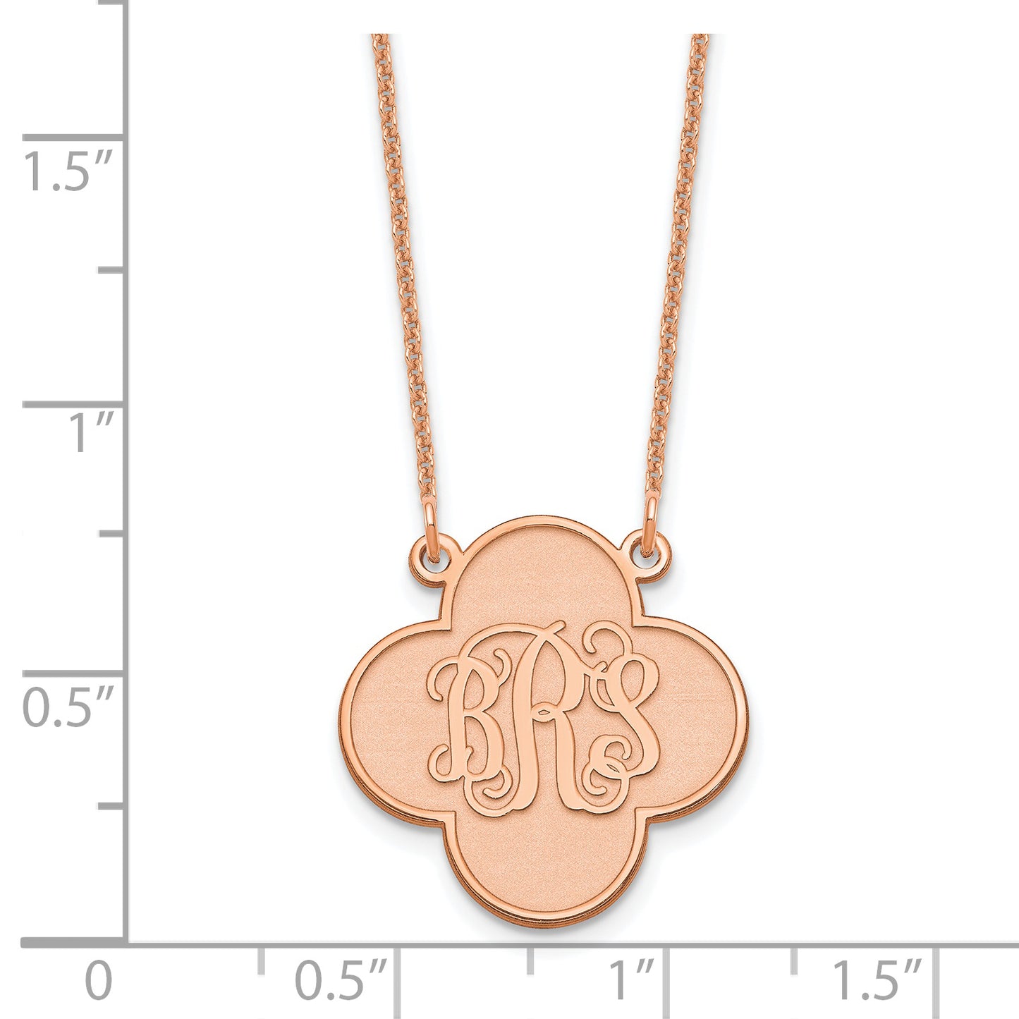 14K Rose Gold Clover Monogram Necklace