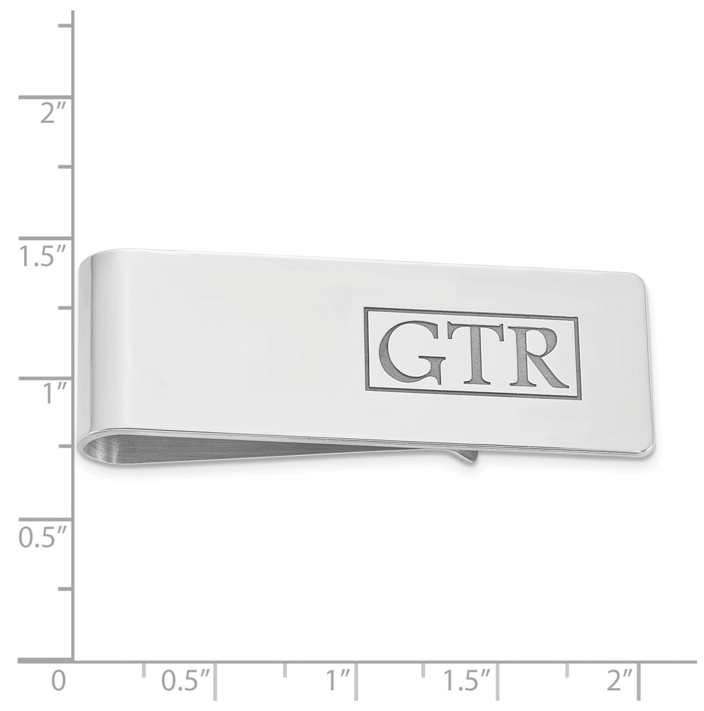 14k Yellow Or White Gold Recessed Letter Money Clip – Elegant Jewelry Gift for Birthday, Anniversary, Engagement, Wedding