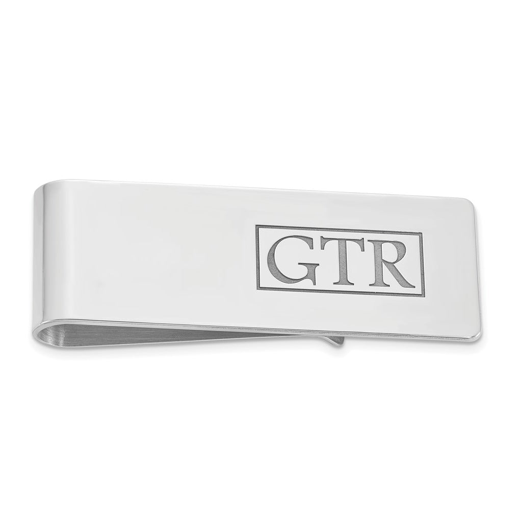 14k Yellow Or White Gold Recessed Letter Money Clip – Elegant Jewelry Gift for Birthday, Anniversary, Engagement, Wedding
